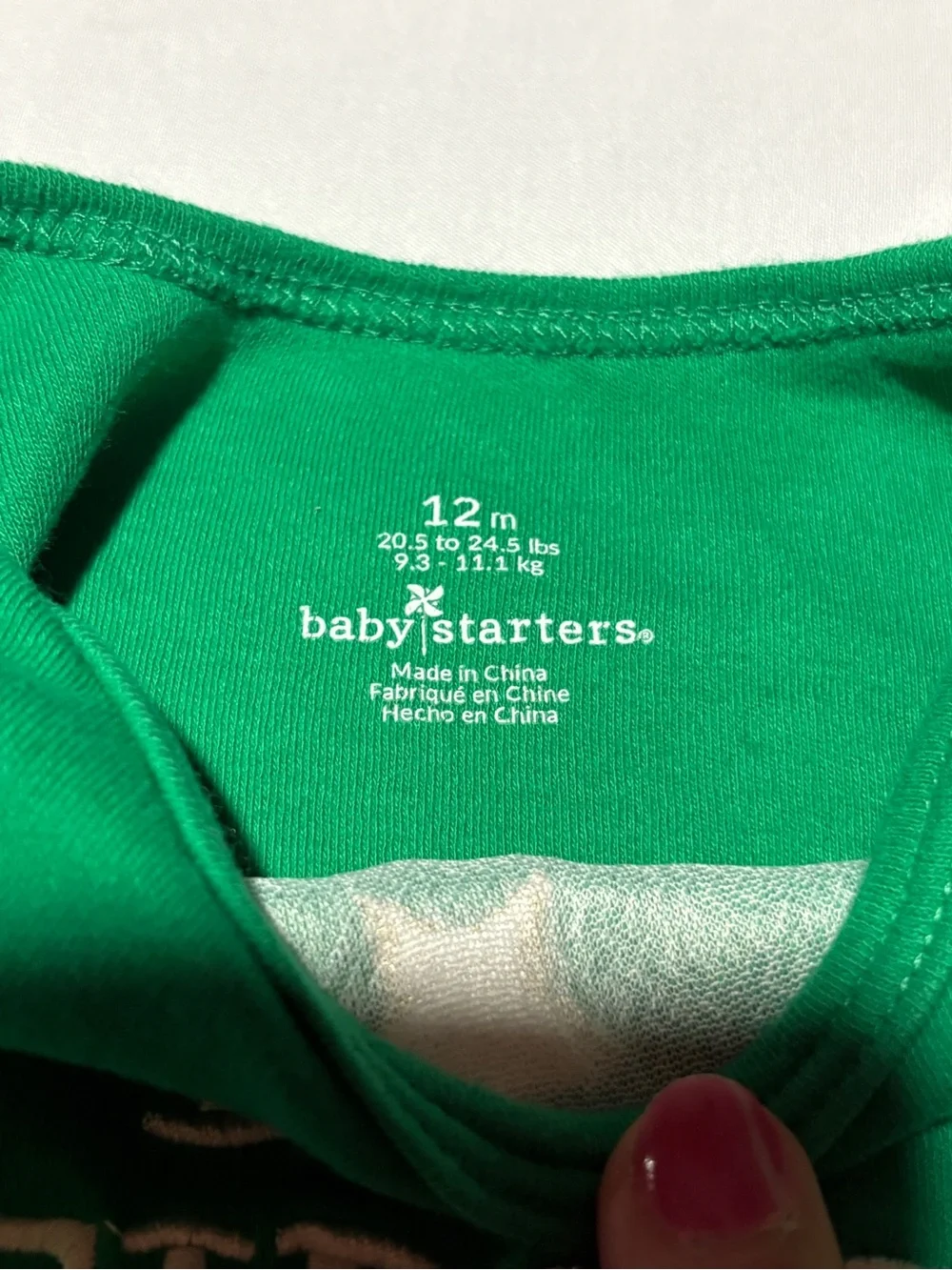 Christmas Set 3 pcs Carter's White Baby Onesie & Green Onesie Red, Size 12 month